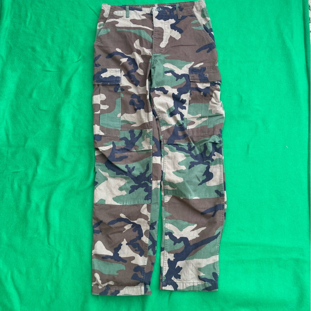 Vintage 80s 90s Camouflage Cargo Pants double knee